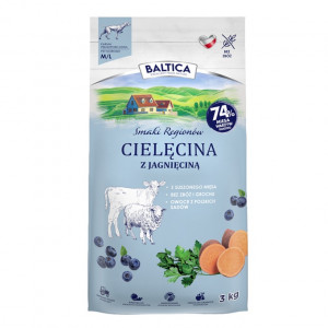 BALTICA Smaki regionów Medium and large breeds Veal with lamb - trockenfutter für Hunde - 3kg
