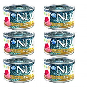 FARMINA N&D Cat Natural Thunfisch&Huhn- Nassfutter für Katzen - 6x140 g