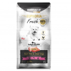 BIOFEED Euphoria Fresh Adult Mini & Small Turkey with rabbit - trockenfutter für Hunde - 2kg