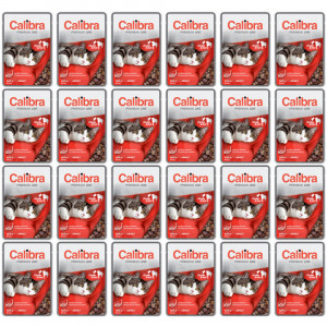 CALIBRA Cat Premium Adult Chicken & Beef - Nassfutter für Katzen - 24x100g