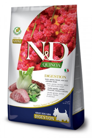 FARMINA N&D Quinoa Dog Digestion Lamb Adult Mini - Trockenfutter für Hunde - 2.5 kg