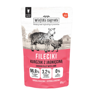 WIEJSKA ZAGRODA Hähnchenfilets mit Lamm – Nassfutter für Katzen – 85g