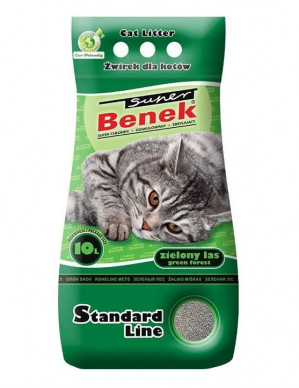 SUPER BENEK STANDARD Katzenstreu Bentonitsplitt grüner Wald 10 l