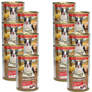 STUZZY Monoprotein Rind – Nassfutter für Hunde – 12x400g