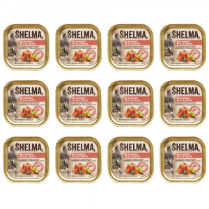 SHELMA Salmon and trout pate - nassfutter für Katzen - 12x100g