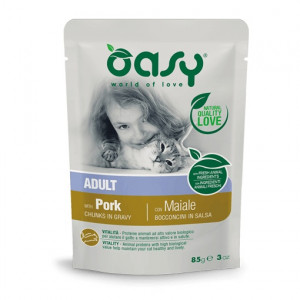 OASY Chunks in gravy Pork - nassfutter für Katzen - 85g