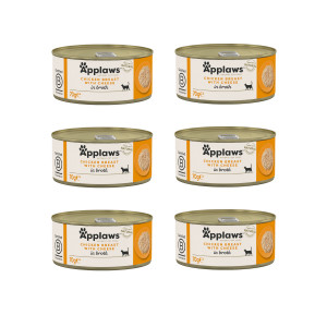 APPLAWS Chicken breast with cheese - nassfutter für Katzen - 6x70g 