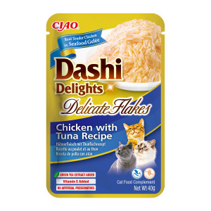INABA CAT Dashi Delights Zarte Flocken Huhn mit Thunfisch - Katzensnack - 40g