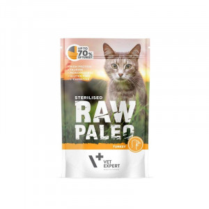 RAW PALEO Adult Cat Sterilised Turkey – Nassfutter für Katzen – 100 g