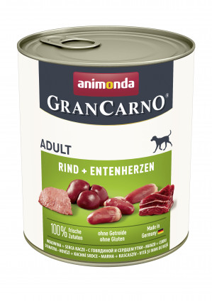 ANIMONDA GranCarno Adult Beef and duck hearts - nassfutter für Hunde - 400g