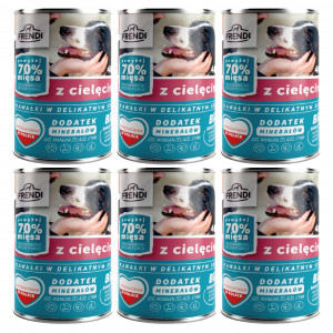 FRENDI mit Kalbfleisch Stücke in feiner Soße - Nassfutter für Hunde - 6x400g