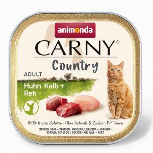 ANIMONDA Carny Country Huhn, Kalb + Rogen – Nassfutter für Katzen – 100 g