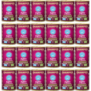 CHAMPER Puppy Monoprotein Lamm – Nassfutter für Welpen – 24×400 g