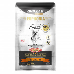 BIOFEED Euphoria Fresh Adult Pork and goose XS/S - trockenfutter für Hunde - 500g