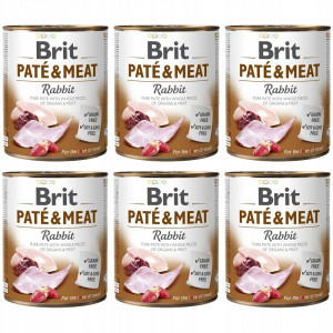 BRIT Paté & Meat Kaninchen - Nassfutter für Hunde - 6x800g