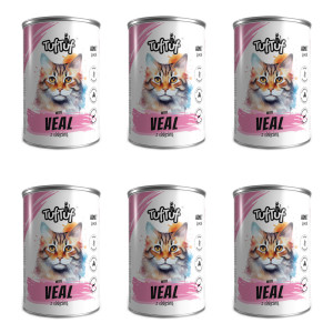 TUF TUF Kalbfleischmehl - Nassfutter für Katzen - 6x400g