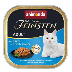 ANIMONDA Vom Feinsten Adult Salmon in herb sauce - nassfutter für Katzen - 100g