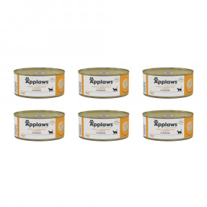 APPLAWS Chicken breast and cheese in broth - nassfutter für Katzen - 6x156g
