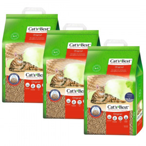 CAT'S BEST Original – Holz-Katzenstreu – 3x5l