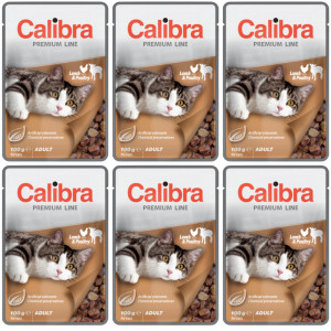 CALIBRA Cat Premium Adult Lamb & Poultry - Nassfutter für Katzen - 6x100g