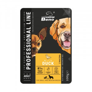 SUPER BENO Adult Small and medium Duck - Nassfutter für Hunde - 100 g