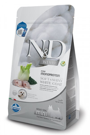 FARMINA N&D Seebarsch, Spirulina und Fenchel Adult Mini - Trockenfutter für Hunde - 2 kg