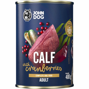 JOHN DOG Berry Line Calf with cranberries - Nassfutter für Hunde - 400g