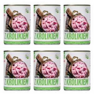 TUF TUF Kaninchenfutter - Nassfutter für Hunde - 6x400g