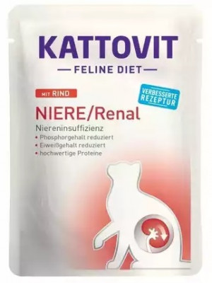 KATTOVIT Feline Diet Niere/Renal Beef - nassfutter für Katzen - 85g