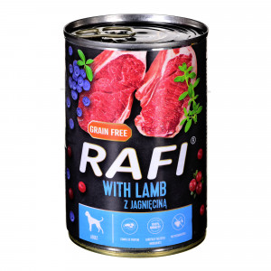 Dolina Noteci Rafi Lamm mit Lammfleisch, Preiselbeeren und Heidelbeeren - Nassfutter für Hunde - 400g 