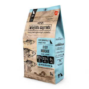 WIEJSKA ZAGRODA Meeresfische Crunchy M - Trockenfutter für Hunde - 9 kg