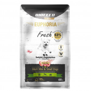 EUPHORIA Fresh Adult Turkey with lamb XS/S - trockenfutter für Hunde - 500g
