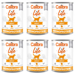 CALIBRA Dog Life Adult Pute mit Äpfeln - Nassfutter für Hunde - 6x400g