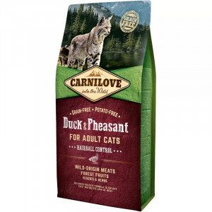 CARNILOVE Duck & Pheasant Hairball Control - trockenfutter für Katzen - 6kg