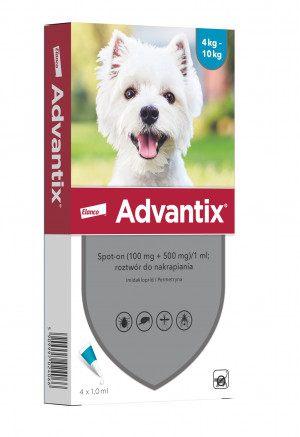 ELANCO Advantix - Parasitentropfen für Hunde S - 4 x 1 ml