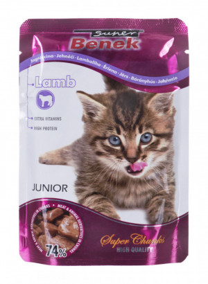 SUPER BENEK Junior Lamm in Sauce - Katzennassfutter - 100 g 