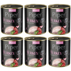 DOLINA NOTECI Piper mit Pute und Brokkoli - Nassfutter für Hunde - 6x800g
