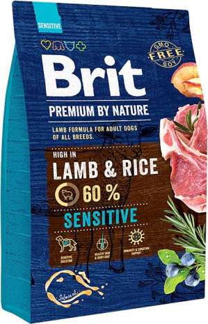 BRIT Premium by Nature Sensitive Lamb with rice - Trockenfutter für Hunde - 3 kg