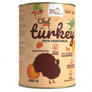 SYTA MICHA Chef Turkey with vegetables Junior - Nassfutter für Hunde - 400g