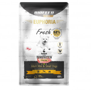 BIOFEED Euphoria Fresh Adult Turkey Monoprotein XS/S - trockenfutter für Hunde - 500g