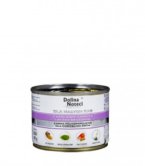 DOLINA NOTECI Premium Adult Small Kaninchen, Bohnen, Reis - Nassfutter für Hunde - 185g