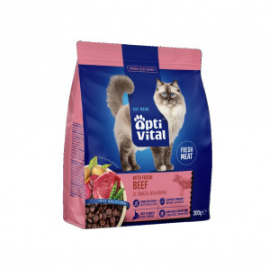 OPTIVITAL With fresh beef - trockenfutter für Katzen - 300g