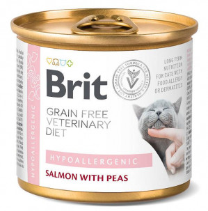 BRIT Veterinary Diet Hypoallergenic Salmon&Pea - Nassfutter für Katzen - 200g 