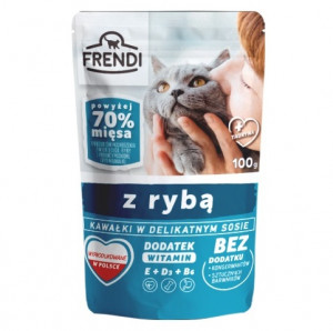FRENDI Stücke in Soße mit Fisch - Nassfutter für Katzen - 100 g 