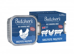 BUTCHER'S Original Mix Juicy pates - nassfutter für Hunde - 4 x 150g