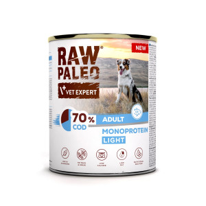 VETEXPERT Raw Paleo Cod Light Monoprotein - Nassfutter für Hunde - 800g