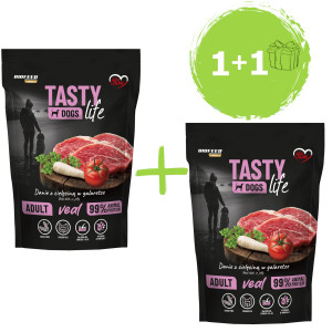 BIOFEED Tasty Dogs Life Kalbfleisch - Nassfutter für Hunde - 2×150g - 1+1 GRATIS!