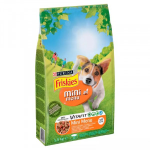  FRISKIES Mini Menu Huhn mit Gemüse - Trockenfutter für Hunde - 1,5 kg 