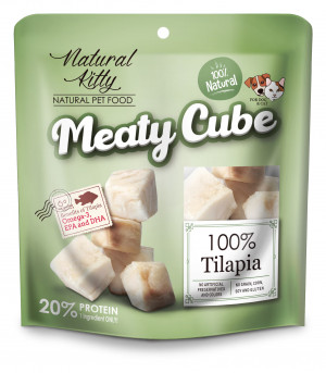 Natural Kitty Meaty Cube 100% Fleischwürfel aus Tilapia - Leckerli für Katzen 50g