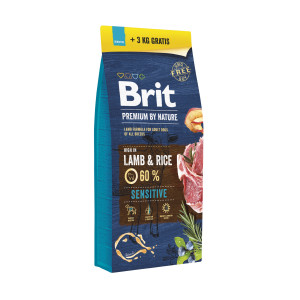 BRIT Premium by Nature Sensitive Lamb and rice - trockenfutter für Hunde - 15kg + 3kg